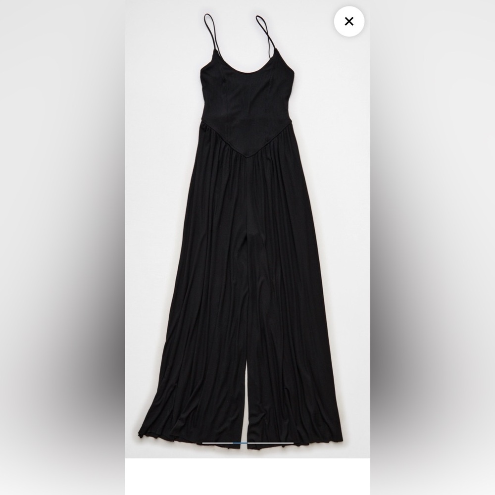 American Eagle Outfitters Black Wide-Leg Jumpsuit - Picture 2 of 4
